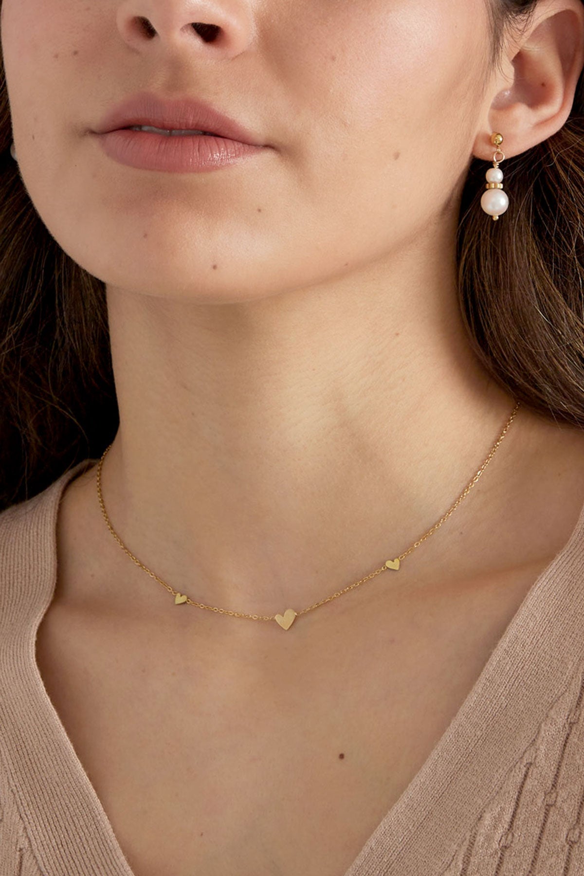 classic necklace with hearts