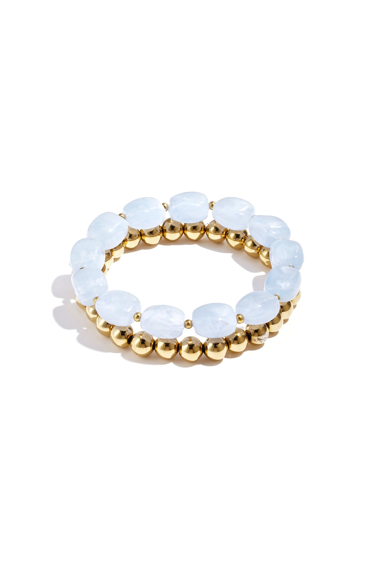 Bracelet set with asymmetrical beads