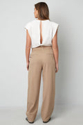 Cotton Blend Women's Wide Leg Bodysuit Spring/Summer Comfort Fit