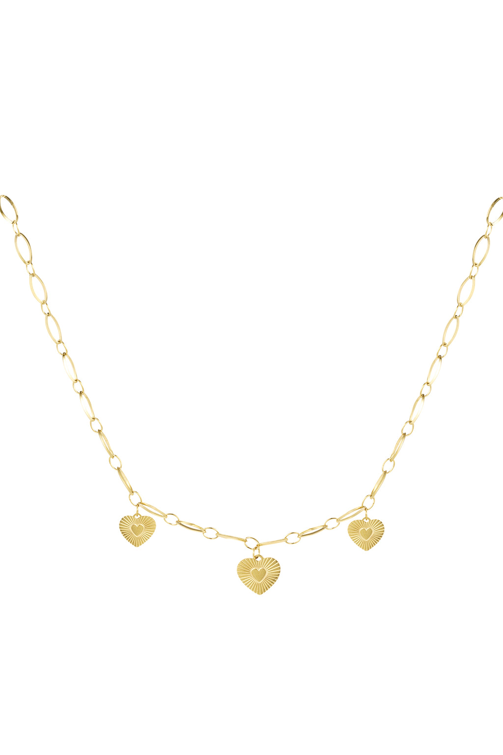 necklace three hearts coins