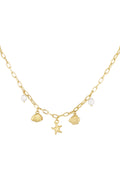 short necklace with beach charms
