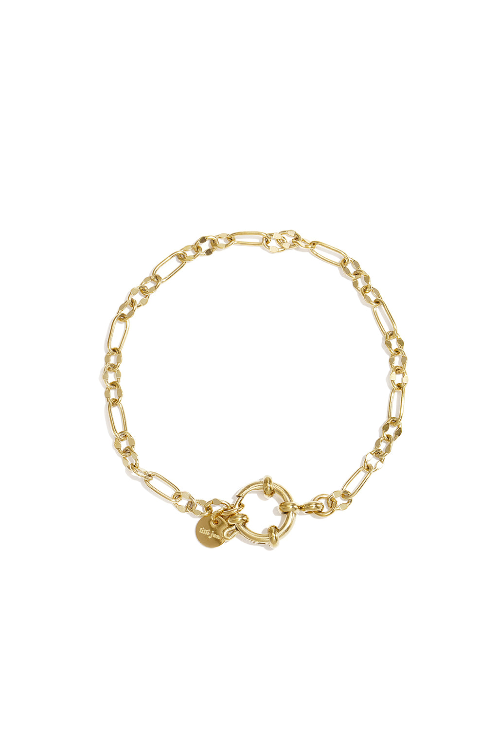 Bracelet with front clasp and varying links
