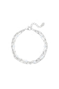 Bracelet three layers of colored details Gold color Stainless Steel