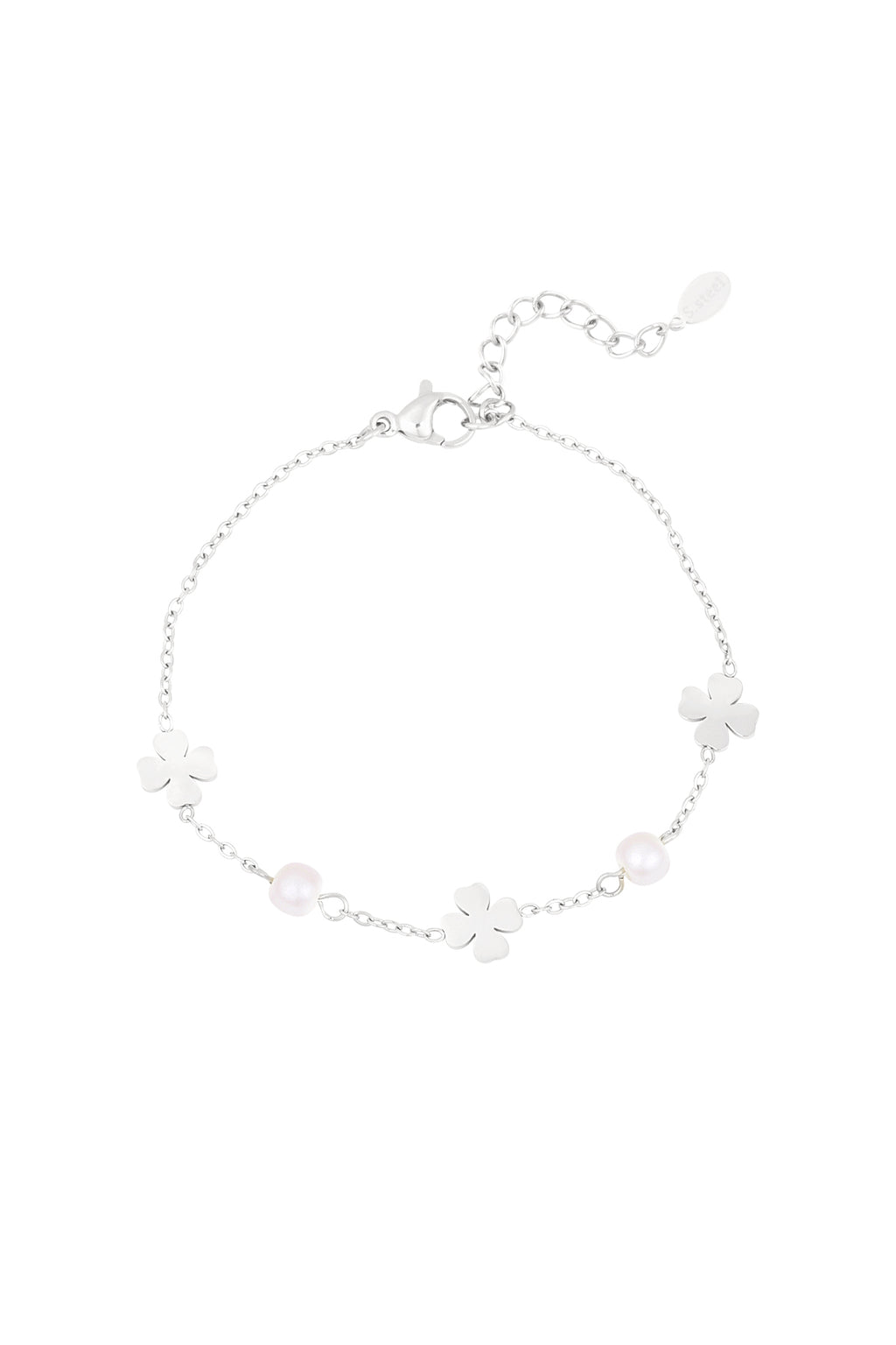 bracelet pearl and clover