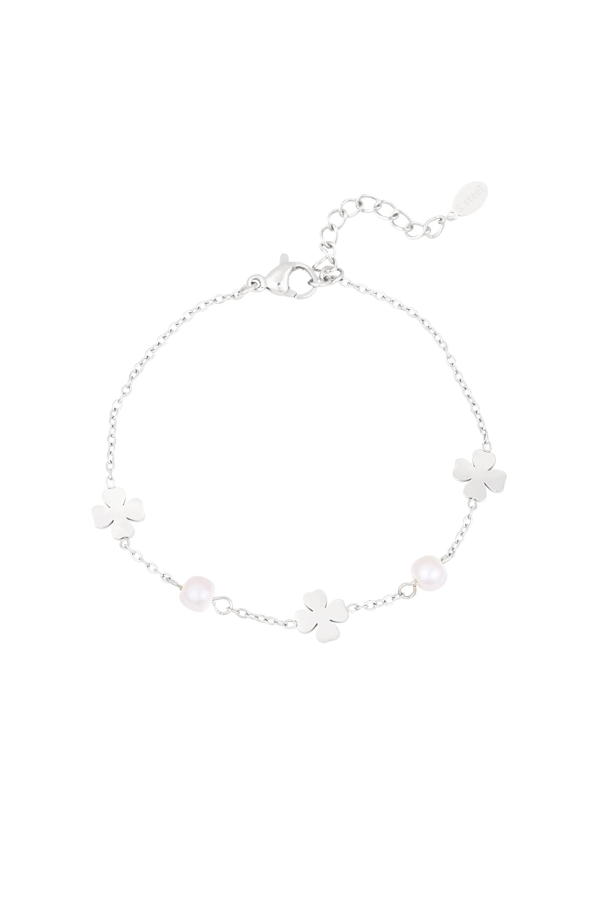 bracelet pearl and clover