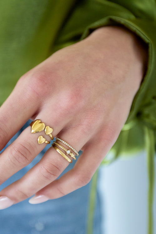 3-layer ring with stones