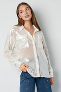 Woven Polyester Fiber Women's Blouse Elegant Solid Color Spring/Summer
