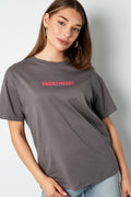 Knitted Women's T-shirt Casual Letters