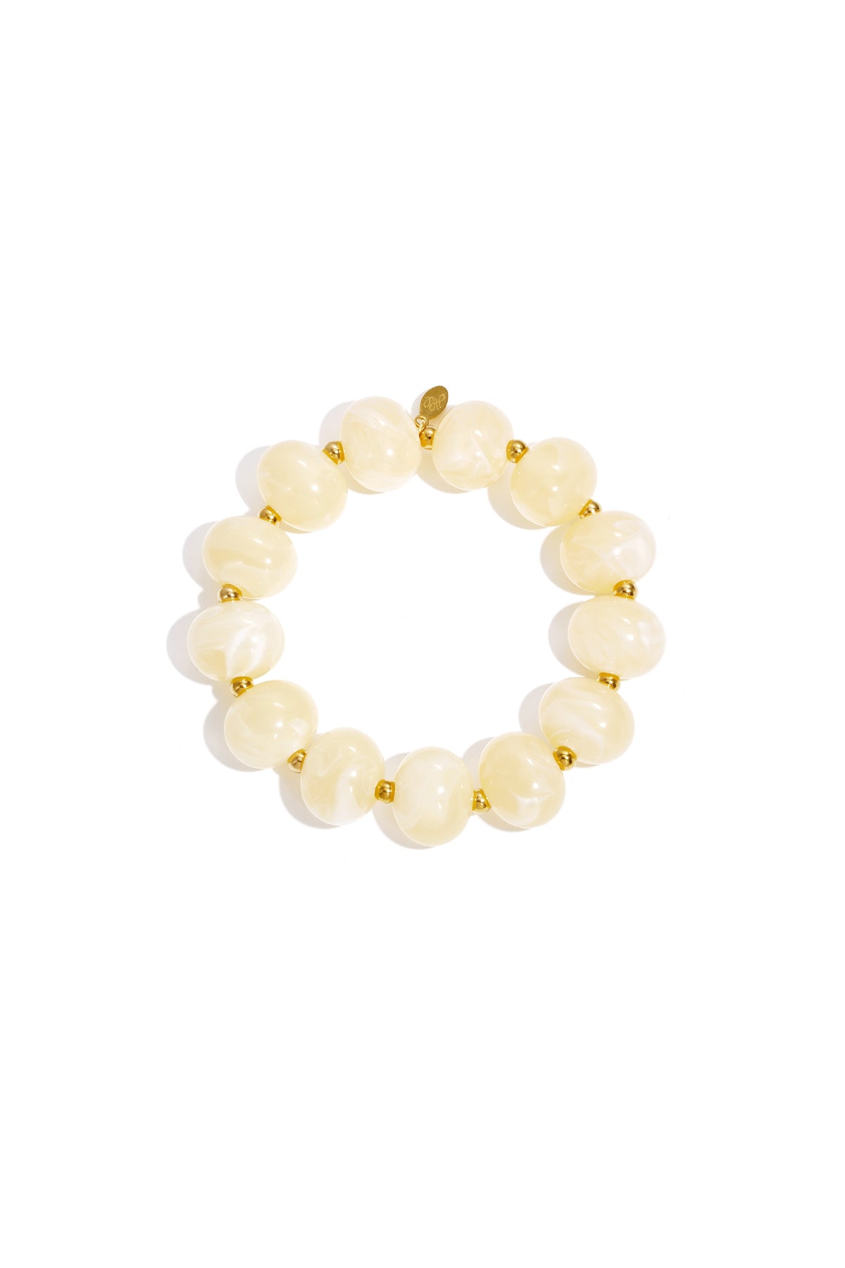 Elastic beaded bracelet with large beads